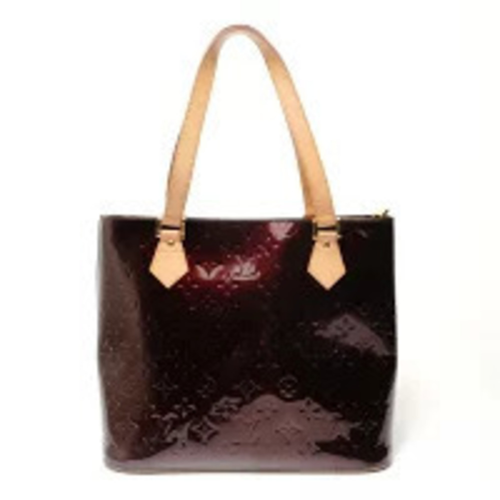 Louis Vuitton Patent Vernis Houston Monogram Tote Bag Red